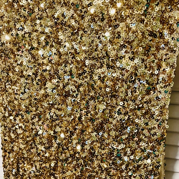 Gold Sequin Embellished Gown Dress - Picture 5 of 12